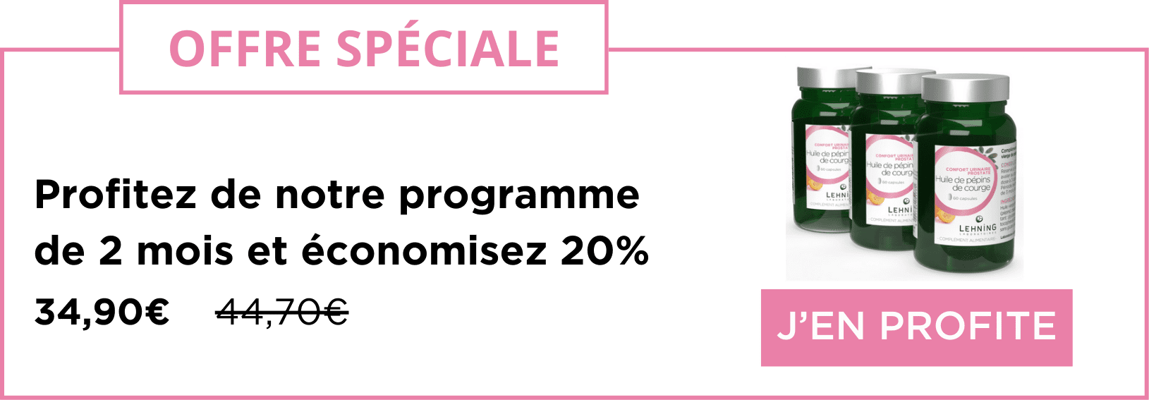 Promo 3 huile de courge Laboratoires Lehning